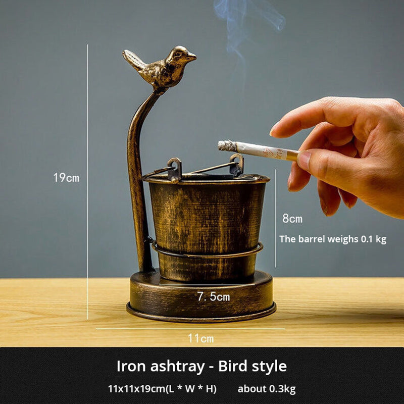 Creative Retro Ashtray Decorations Home Imitation Old Family Living Room Simple Modern New Leisure Anti Falling Iron Art