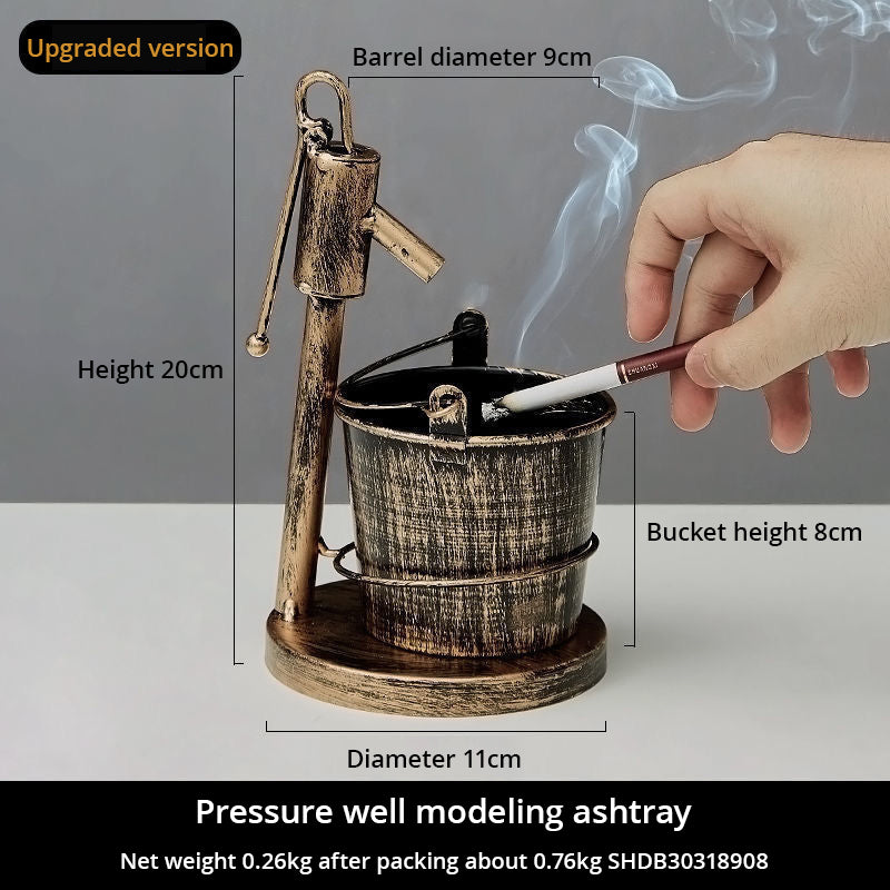 Creative Retro Ashtray Decorations Home Imitation Old Family Living Room Simple Modern New Leisure Anti Falling Iron Art