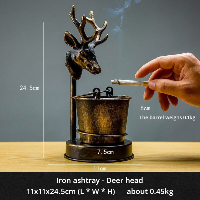 Creative Retro Ashtray Decorations Home Imitation Old Family Living Room Simple Modern New Leisure Anti Falling Iron Art